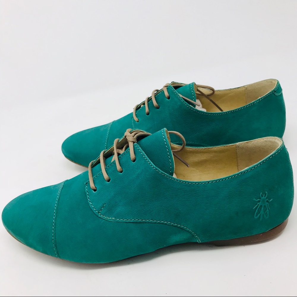 FLY London Green Mise Leather Derby Lace Up - Picture 4 of 8